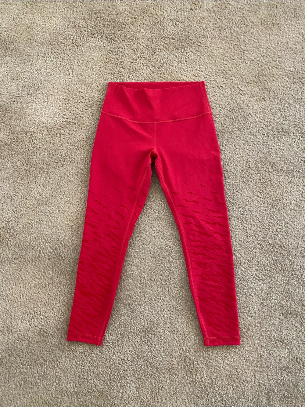 Lululemon Red High Rise Crop Leggings Size 8